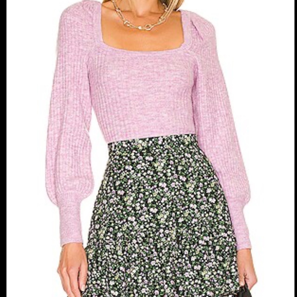 MINKPINK Saeeda Squareneck Lilac Sweater